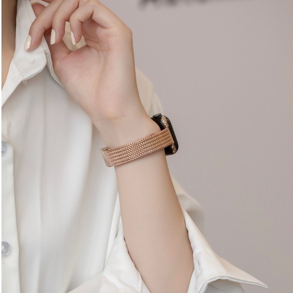 สายรัดโลหะสแตนเลสหูข้าวสาลีแบบบางและบางสำหรับ iWatch Series 10 9 8 7 6 SE 5 4 3 Ultra 2 สายรัดแบบคลาสสิกสำหรับผู้หญิง ขนาด 42 มม. 46/41/45/40/44 มม. 49 มม. สำหรับ Apple