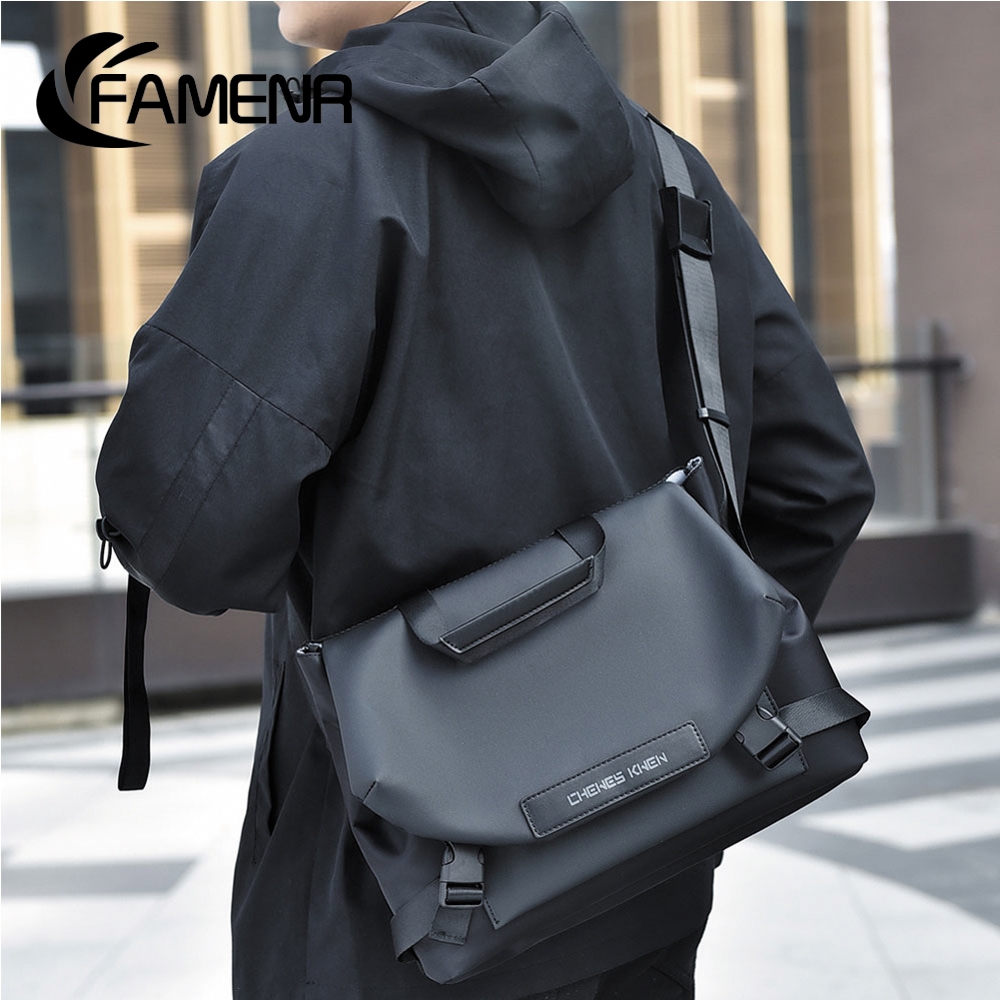 FAMENR【พร้อมส่ง】กระเป๋าสะพายข้างผู้ชาย กระเป๋าสะพายข้าง ผ้าแคนวาสแฟชั่น ผู้ชาย งานสวย ใส่ของได้เยอะ