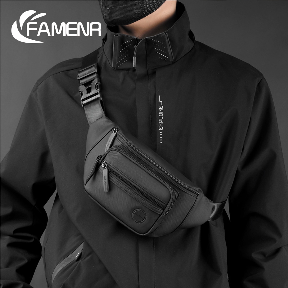 FAMENR กระเป๋าคาดอก​ กระเป๋าคาดเอว​ ผ้ากันน้ำ​ สำหรับผู้ชายและผู้หญิ​ง​ ดีไซน์​สวยน่าใช้