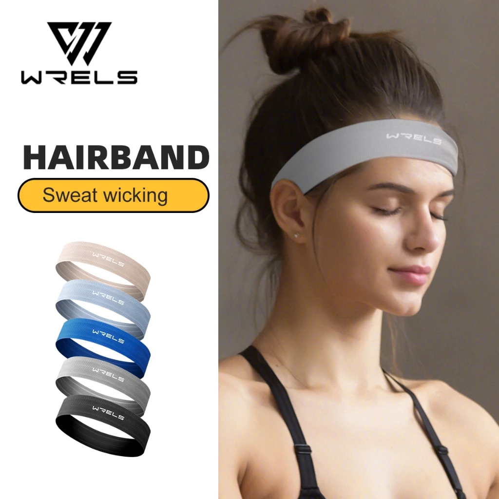 WRELS คุณค่า ที่คาดผมสําหรับเล่นกีฬา มี 5 สีให้เลือก ไกด์กันเหงื่อแบบซิลิโคนในตัวใช้สําหรับกีฬากลางแจ้ง วิ่ง ฟิตเนส