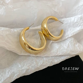 DREJEW เข็มเงิน 925 ยุโรปและอเมริกาปีกกว้างรูปตัว C ต่างหูอะคริลิคเคลือบเงาต่างหูดีไซน์เรียบง่ายต่างหูระดับไฮเอนด์แพ้ง่าย