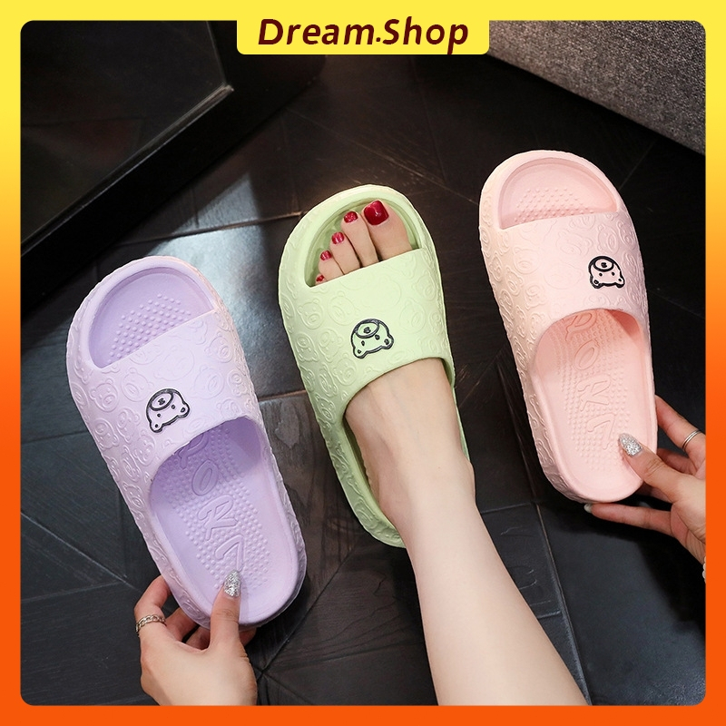 「DR」 รองเท้าแตะหมีน่ารักรองเท้าแตะในร่มห้องน้ําอาบน้ําฤดูร้อนสไตล์ใหม่ Casual All-Match Anti-slip ทนต่อการสึกหรอ EVA คู่เหมาะสําหรับขนาด: 36-45