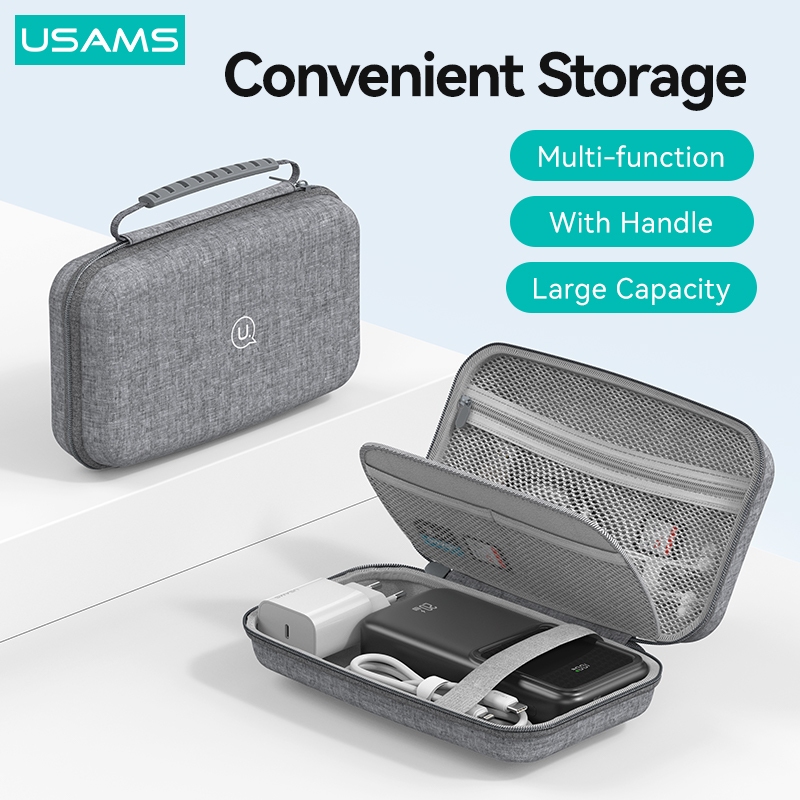 Usams กระเป๋าเก็บของแบบพกพาขนาดใหญ่ Double Layer Travel Organizer กระเป๋า Gadget กระเป๋ากันน้ํา
