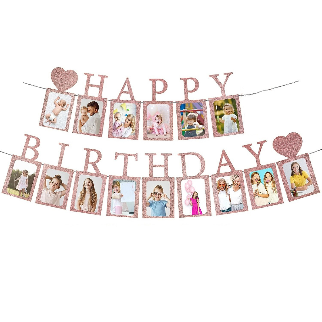 15ชิ้นตกแต่งวันเกิดแบนเนอร์ภาพในกุหลาบทองแบนเนอร์หวานกับกรอบรูปสิบห้าพรรคซัพพลายสุขสันต์วันเกิด15ไทยตกแต่งสําหรับสาวๆ1 2 3 4 5 6ปีวั