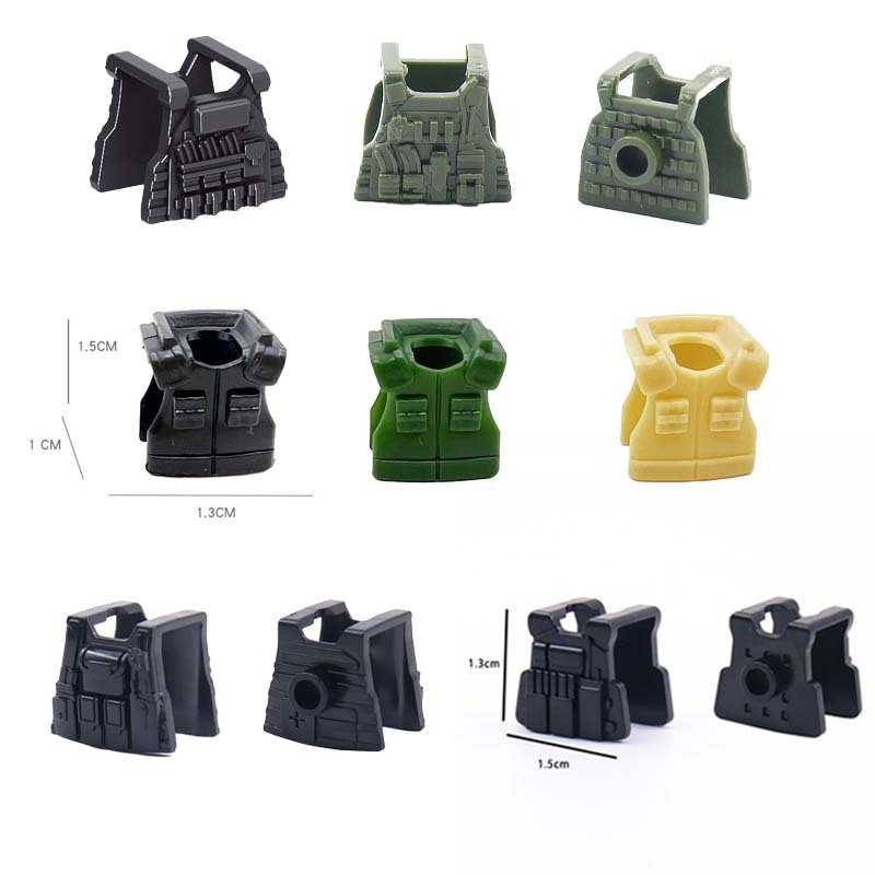 1pcs ทหาร Building Blocks Solider ตัวเลขเสื้อกั๊กสวมใส่อิฐของเล่นสําหรับของขวัญเด็ก