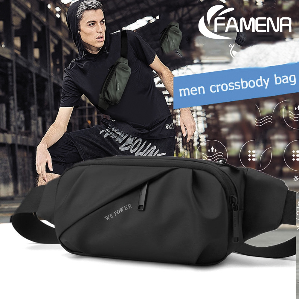 FAMENR【พร้อมส่ง】กระเป๋าชาย กระเป๋าสะพายอเนกประสงค์ กระเป๋า ผ้า คาดอก คาดเอว รุ่นขายดี กระเป๋าคาดอก​