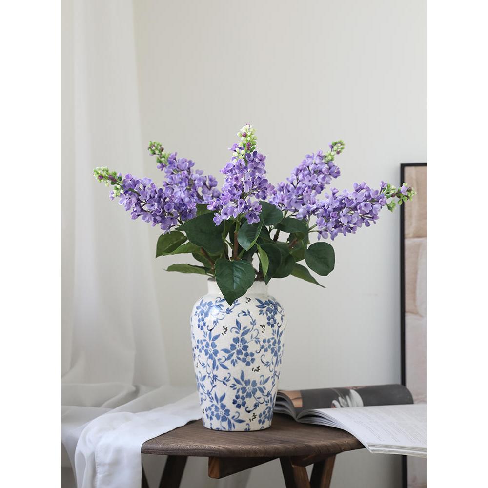 เดี่ยวสาขา delphinium lilac ดอกไม้ประดิษฐ์งานแต่งงาน auditorium ตกแต่งถนนดอกไม้ปลอมดอกไม้ผ้าไหมประดิษฐ์ delphinium