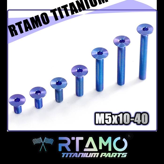 RTAMO Titanium Gr5 M5(#8)x10-40L Momo Nardi Flat Head แผ่น Abs พวงมาลัย ฝาถังน้ํามันเชื้อเพลิง