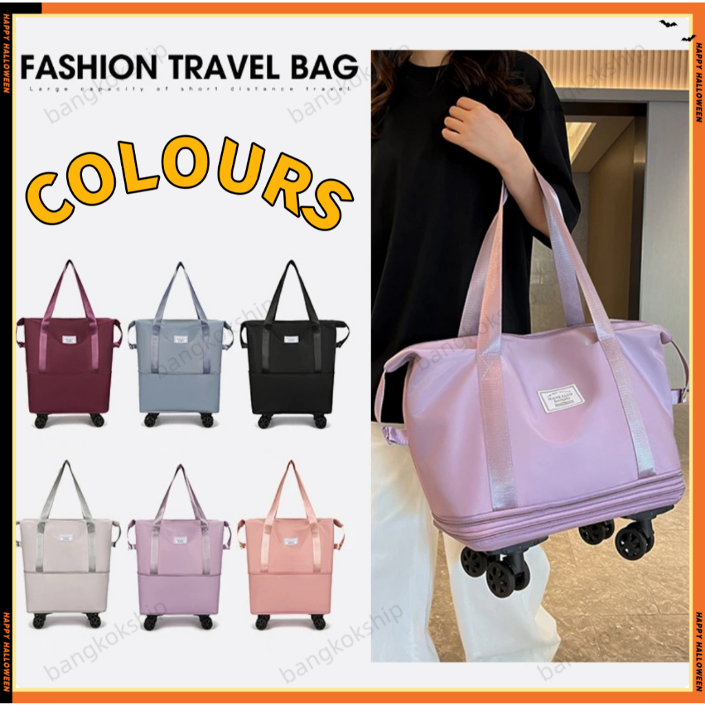 กระเป๋าถือ กระเป๋าเดินทาง แบบพับได้ พร้อมล้อลาก หลายช่องความจุขนาดใหญ่ แบบพกพา ชนิดกันน้ำ luggage