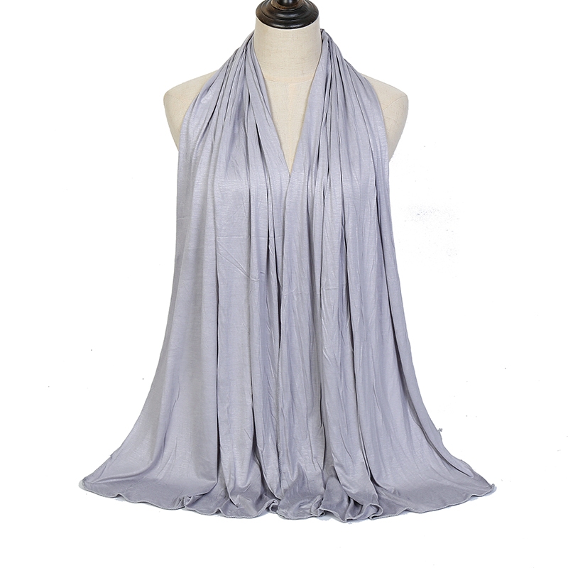 Laven ธรรมดายืดหยุ่น Jersery ผ้าฝ้าย Hijab ผ้าคลุมไหล่ผู้หญิง Jersey ผ้าพันคอ Foulard ผ้าฝ้าย Headscarf มุสลิม Hijab Tudung