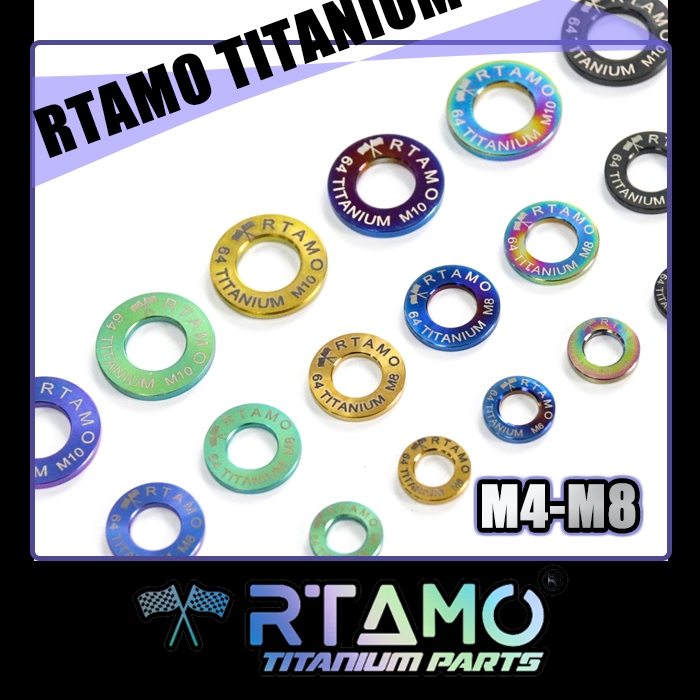 RTAMO Titanium Gr5 M6 M8 M10 (เบอร์10 12 14) แหวน แหวนโรงเรียน เครื่องซักผ้าถั่ว