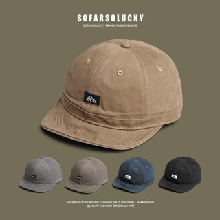 หมวกเบสบอลญี่ปุ่นย้อนยุคซอฟต์ท็อปปีกสั้น ฤดูร้อนสไตล์ใหม่