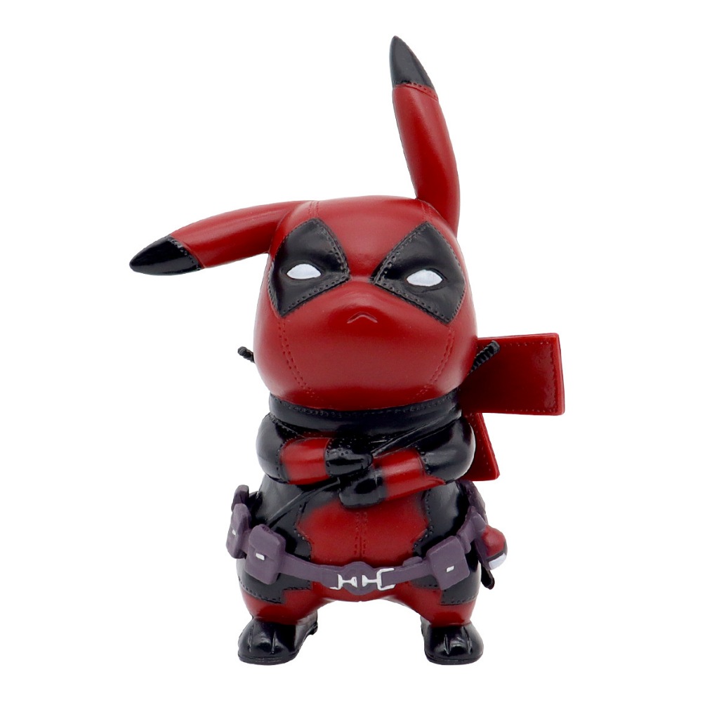12 ซม.Pokemon อะนิเมะรูป Pikachu คอสเพลย์ Deadpool X-Men Superhero Q รุ่น PVC ตัวเลขการกระทําเดสก์ท็อปตกแต่งตุ๊กตาของเล่นของขวัญ