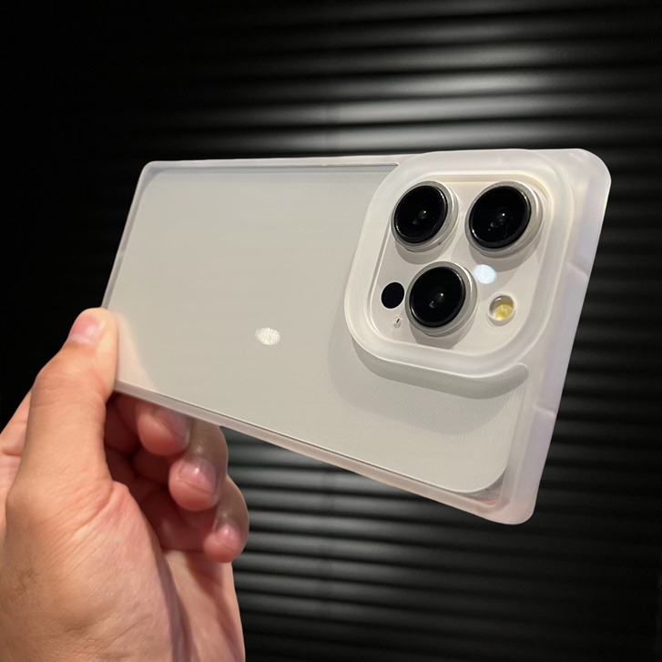 【Matte edge/Square transparent soft case/White】เคส compatible for iphone 11 12 13 14 15 16 pro max case