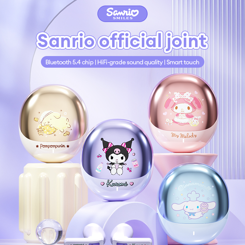 Sanrio หูฟังบลูทูธ BL02 ไม่มีความล่าช้าในเกม แบตเตอรี่ความจุสูง Bluetooth 5.4