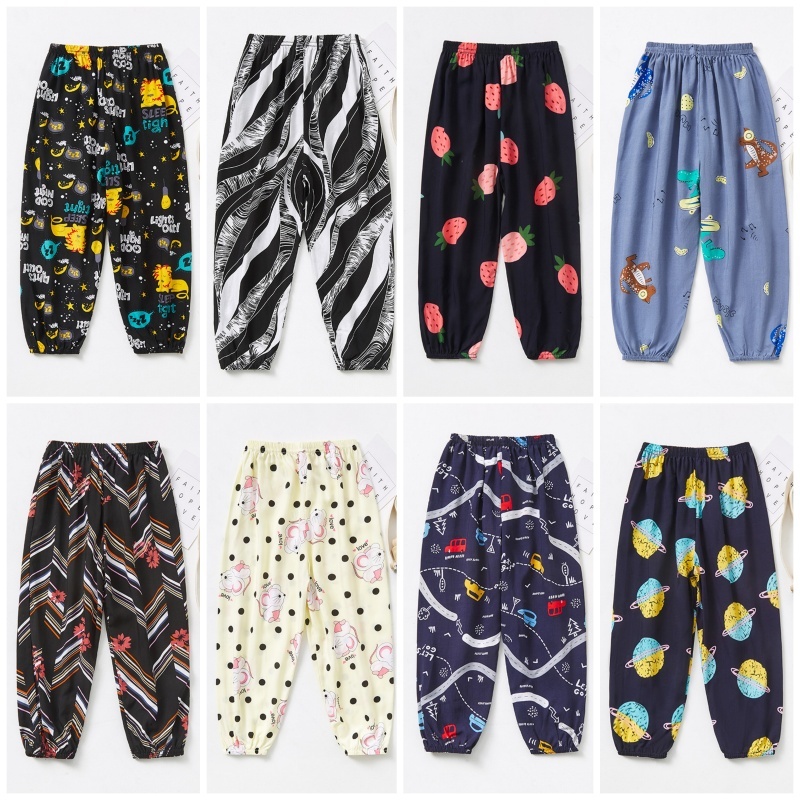 LFKids Harem กางเกง 90-150 ซม.ชายหญิง Boho สไตล์กางเกงสําหรับฤดูใบไม้ผลิฤดูร้อน