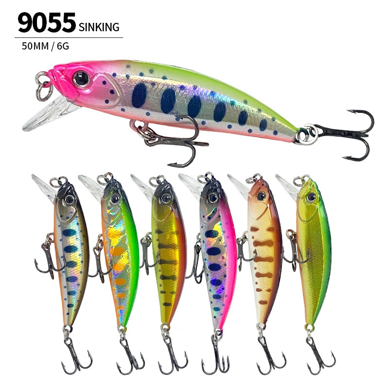 50 มม. 6 กรัม Sinking Minnow เหยื่อตกปลาเหยื่อแข็ง