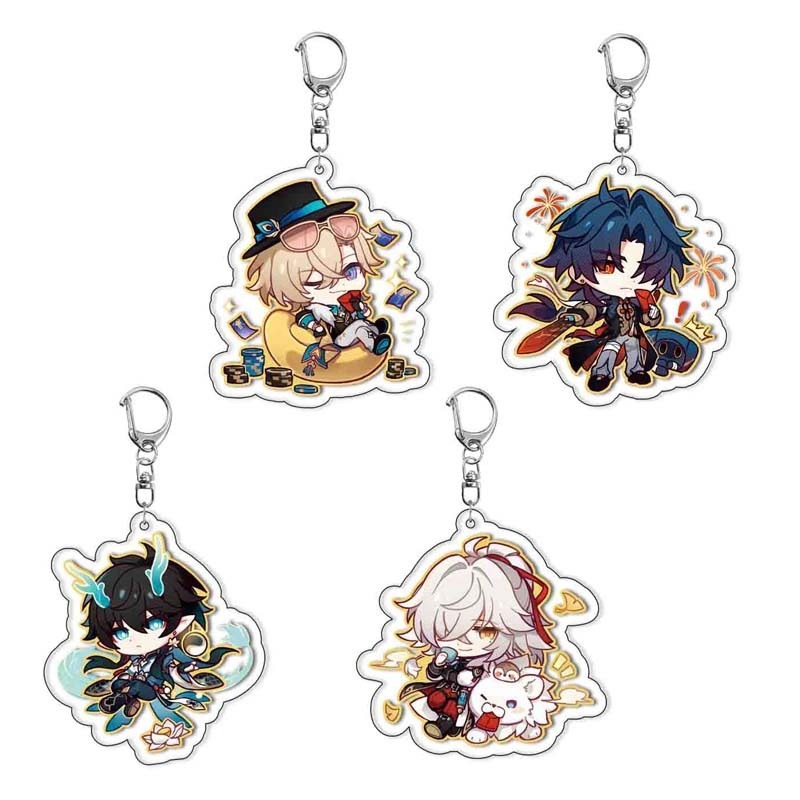 เกม Honkai: เกมรางดาว Jingyuan Imbibitor Lunae Aventurine พวงกุญแจการ์ตูนน่ารักจี้ Key Ring คอสเพลย์ของขวัญ