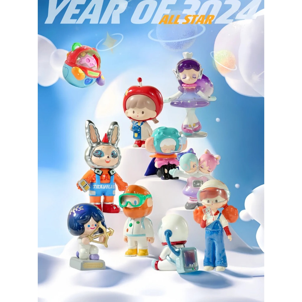 [ของแท้]Finding unicorn FARMER BOB ALL STAR Year of 3024 Series BLIND BOX art toy กล่องสุ่ม rico mol