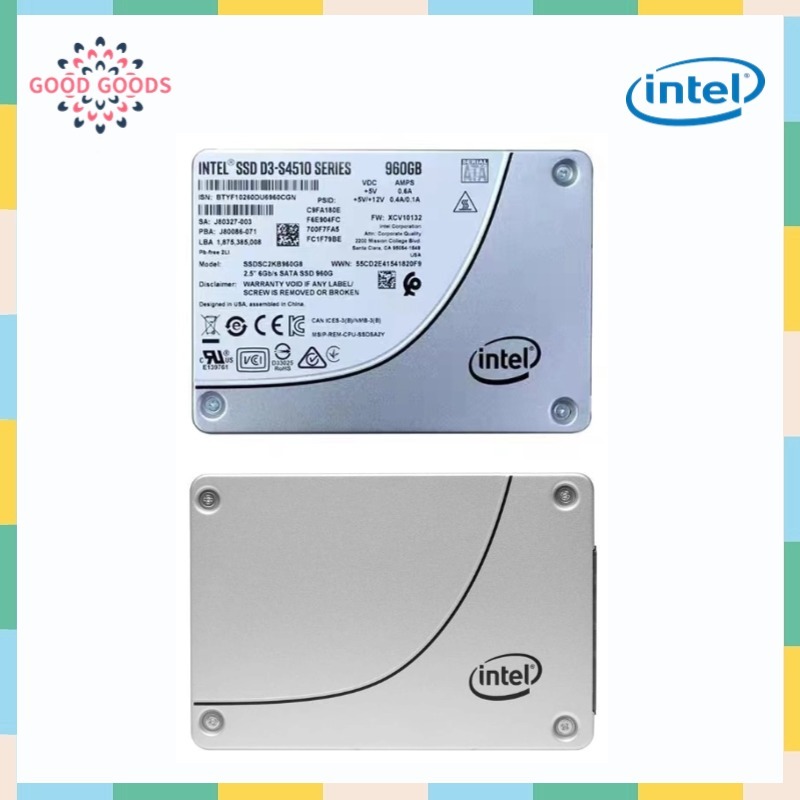 Intel D3 S4510 960GB 1.92TB 2.5 "Sata 6Gb/s ไดรฟ์ Solid State ภายใน 3D NAND TLC SSDSC2KB960G7