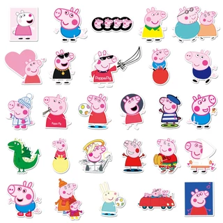 52 ชิ้นตลก เป๊ปป้า หมูสติกเกอร์กันน้ํา ทําเอง สําหรับแล็ปท็อป/โทรศัพท์/หมวกกันน็อค/รถ/สติกเกอร์กีตาร์ บ้าน รูปลอก