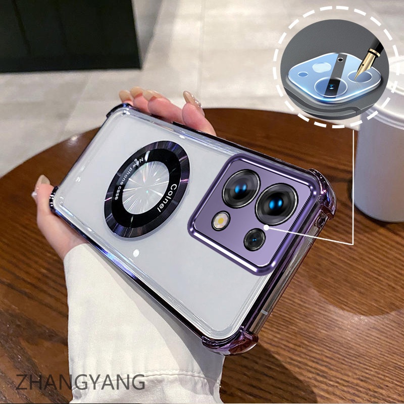 พร้อมฟิล์มเลนส์case สําหรับ Redmi note 13 4G note 13 5G note 13 Pro 4G note 13 Pro 5G Electroplated ซิลิโคนสี่มุม anti drop เคสโทรศัพท์พร้อมแหวนดูดแม่เหล็ก TPU soft case