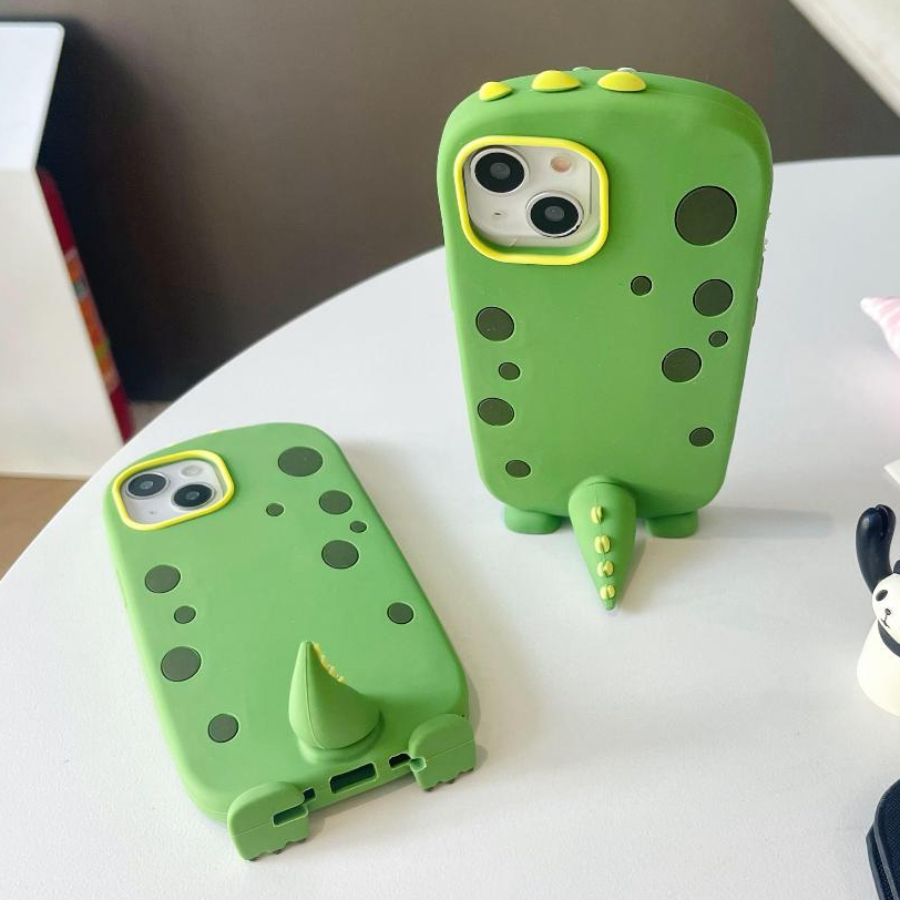 สําหรับ Iphone 11 12 13 14 15 Pro max 3D ยืนไดโนเสาร์ซิลิโคนอ่อนนุ่มกรณีฝาครอบ