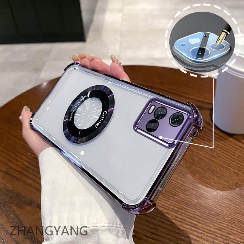พร้อมฟิล์มเลนส์case สําหรับ VIVO Y21 Y21s Y21a Y21t Y33s 4G Electroplated ซิลิโคนสี่มุม anti drop เคสโทรศัพท์พร้อมแหวนดูดแม่เหล็ก TPU soft case