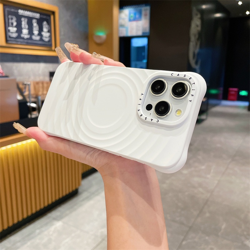เคสโทรศัพท์มือถือ ซิลิโคนนิ่ม กันกระแทก พร้อมแม่เหล็ก หรูหรา สําหรับ Iphone 14promax 15promax 13promax 12promax 14pro