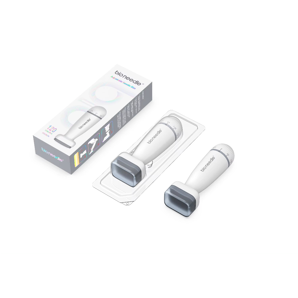 ใช้ในบ้านระบบกลิ้ง Derma เข็มชีวภาพ 120 Derma แสตมป์ปรับ Microneedle สําหรับ Face Body Care ผมเครา Growth Care เครื่องมือ