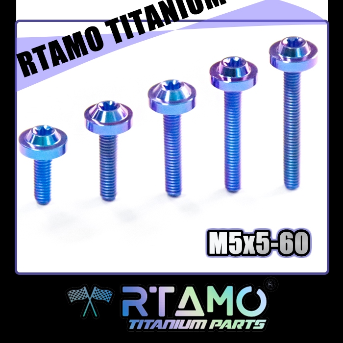 RTAMO Titanium Gr5 M5(#8)x5-60L 10D 12D ABS ฝาท้ายท่อไอเสีย กระจกหน้า For Nmax Aerox Xmax Forza