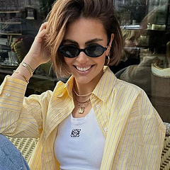 แฟชั่นรูปไข่ขนาดเล็กแว่นกันแดดเซลฟี่แบบสบาย ๆ แว่นกันแดดป้องกันรังสีอัลตราไวโอเลต ยูวี400 - รูปที่ 5