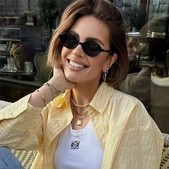 แฟชั่นรูปไข่ขนาดเล็กแว่นกันแดดเซลฟี่แบบสบาย ๆ แว่นกันแดดป้องกันรังสีอัลตราไวโอเลต ยูวี400 - รูปที่ 3