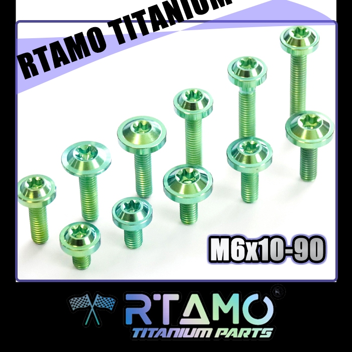 RTAMO Titanium Gr5 M6(#10)x10-90L 13D Xmax Forza Tmax พอดีบังโคลน กระจกหน้ารถ ฝาท้ายท่อไอเสีย