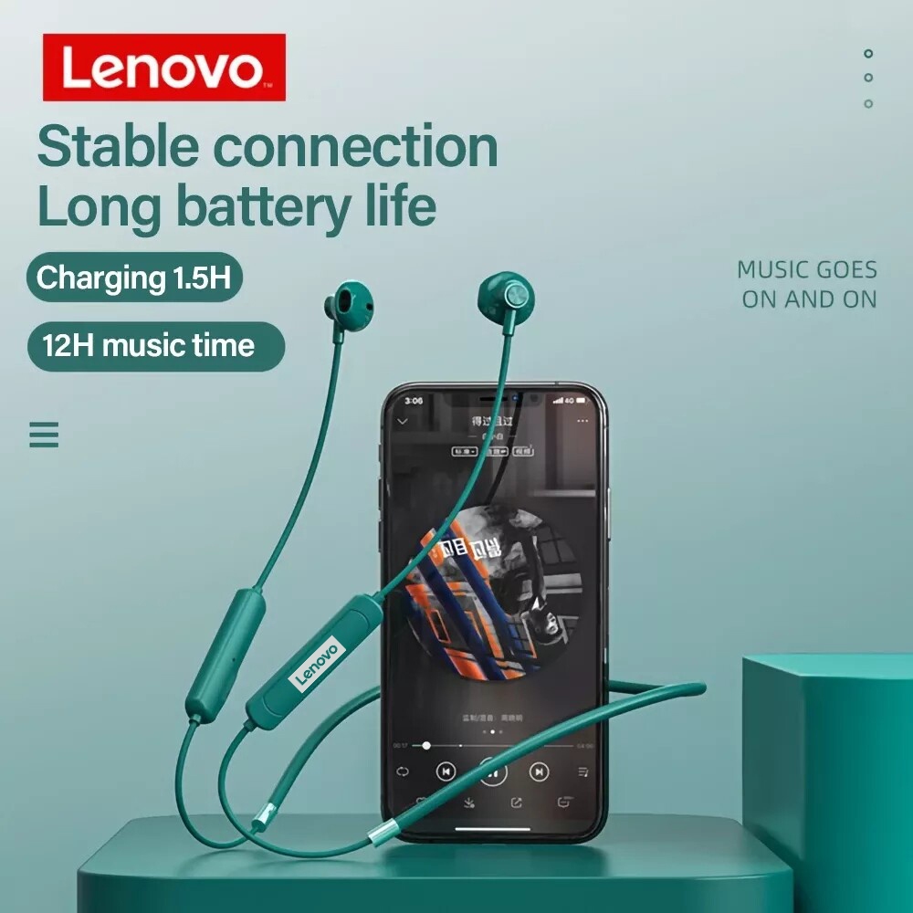 Lenovo SH1 ชุดหูฟังบลูทูธไร้สาย IPX5 พร้อมไมโครโฟน กันน้ํา สําหรับ IOS Android บลูทูธ 5.0