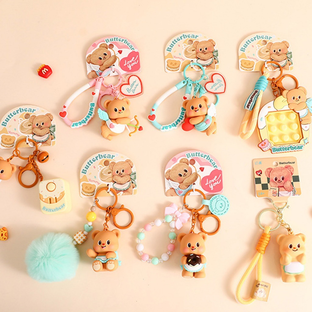 พวงกุญแจ​น้องหมีเนย​ butter bear ลิขสิทธิ์​แท้