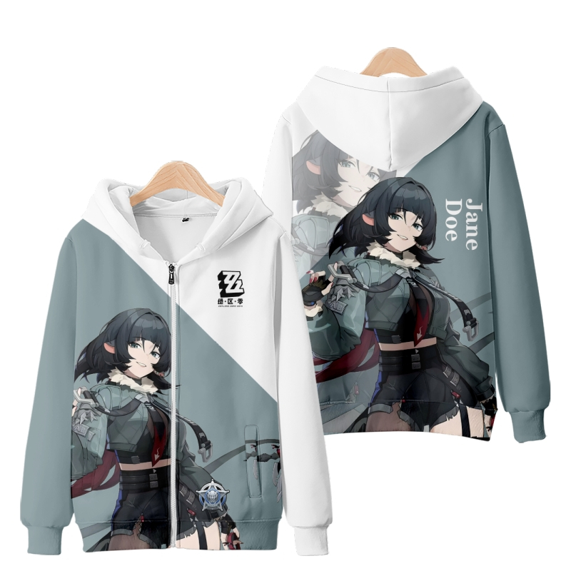 อะนิเมะใหม่zenless Zone Zero Jane Doe/Qing Yi/Seth LowellซิปHoodieญี่ปุ่นแฟชั่นผู้ชายผู้หญิงหลวม3Dพิมพ์เสื้อกันหนาวUnisex CasualแขนยาวHooded Jacket Topคอสเพลย์