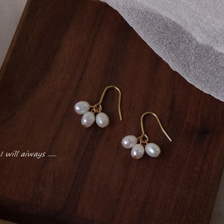 แฮนด์เมดมุกน้ําจืดต่างหูสั้นโรงงานขายส่ง