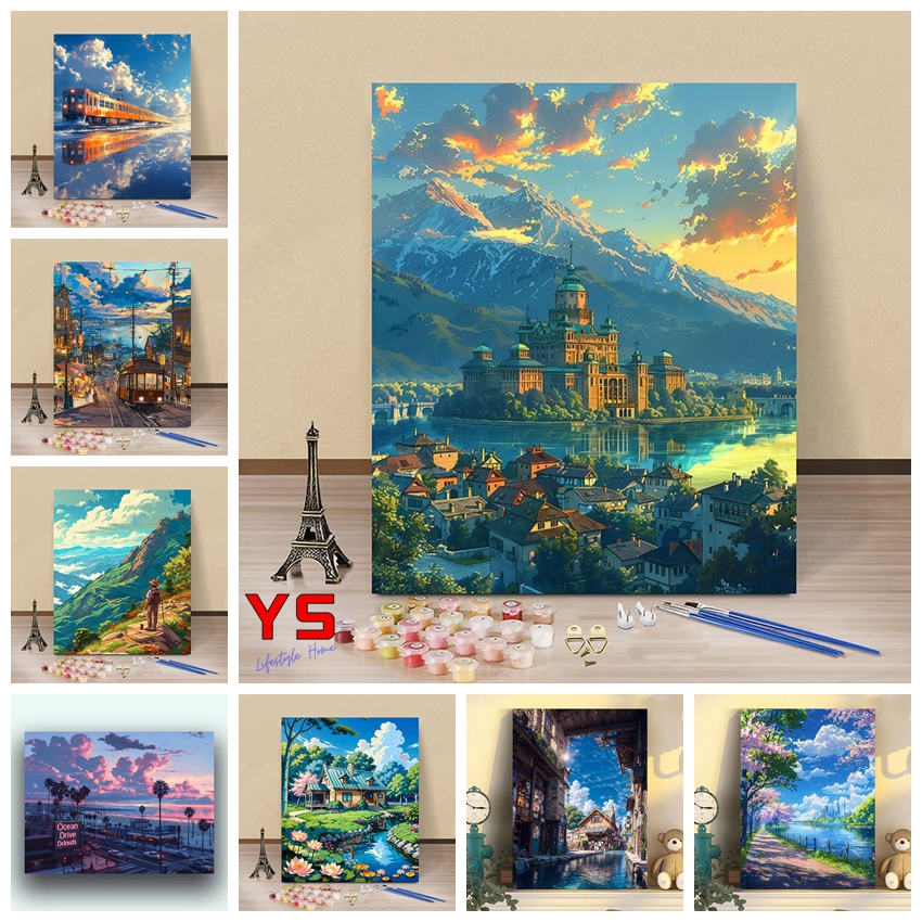 Victory -30*40cm/40*50cm-ระบายสีตามตัวเลข-Hayao Miyazaki ฤดูร้อนภาพวาดสีน้ํามันดิจิตอล diy Hand-Filled Healing มูลค่าสูง ins สไตล์ห้องนั่งเล่นตกแต่งภาพวาดของขวัญให้--จิตรกรรมดิจิตอล--ภาพวาดระบายสีตามตัวเลข--บายสีตามตัวเลข--ระบายสีตามเลข-
