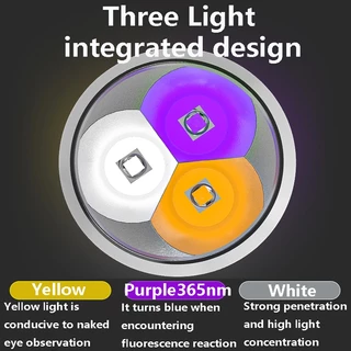 Smilingshark ZYD517 ไฟฉาย led ไฟฉายหยก มืออาชีพ สําหรับการประเมินเครื่องประดับหยก สีเหลือง/สีขาว/สีม่วง Type-C ไฟฉาย สําหรับตรวจสอบธนบัตร และระบุสมบัติ