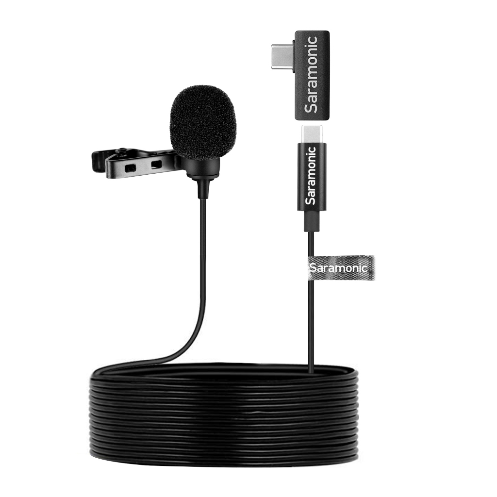 Saramonic LavMicro U3B Type-C Condenser Lavalier Lapel Microphone สําหรับโทรศัพท์มือถือ Android