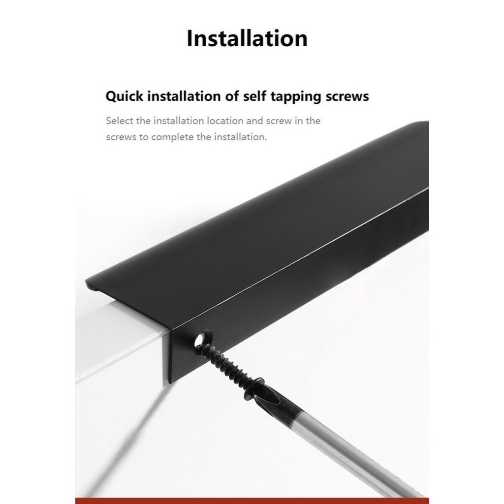 มือจับประตูตู้เสื้อผ้า ลิ้นชัก แบบขยาย สีดํา แบบเรียบง่าย สไตล์โมเดิร์น - รูปที่ 6