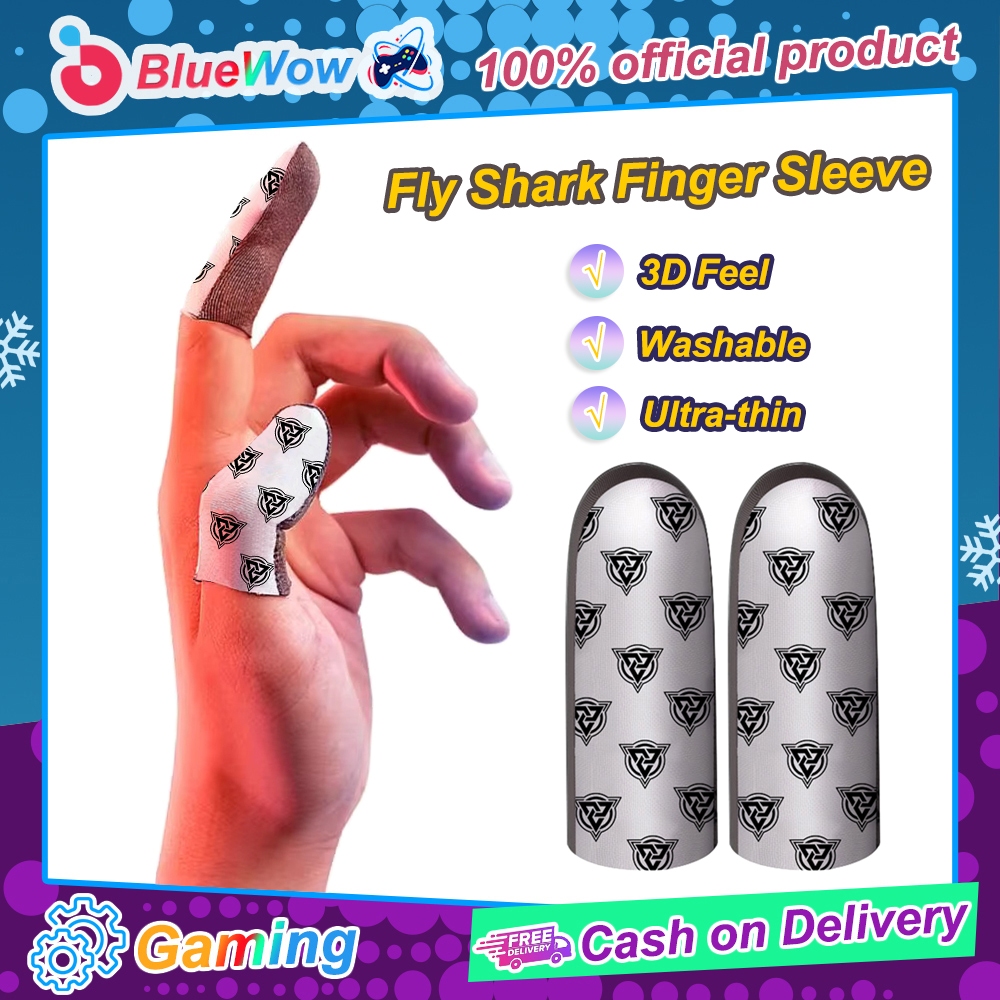 Bluewow 3D Ultra Touch Screen Finger Cover สําหรับเกมมือถือ PUBG Sarung kapi Gaming FF เส้นใยนาโนเงินป้องกันเหงื่อความไวแสงสูงถุงมือแขนThumb