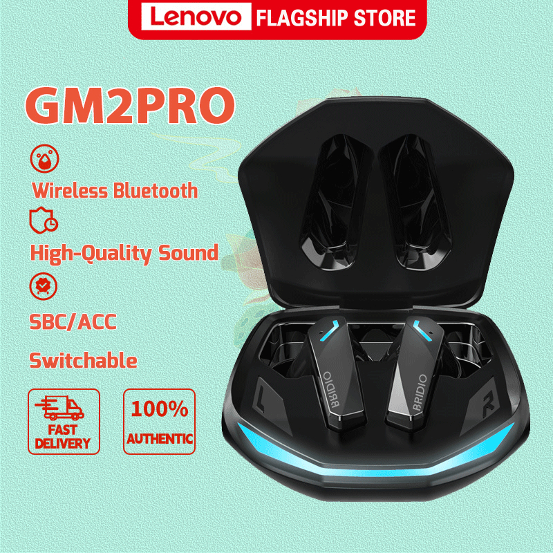 Lenovo Bridio Gm2 Pro หูฟังบลูทูธเกมมิ่ง รุ่นใหม่ปี 2024 พร้อมไฟ LED สนับสนุนบลูทูธ 5.3 tws