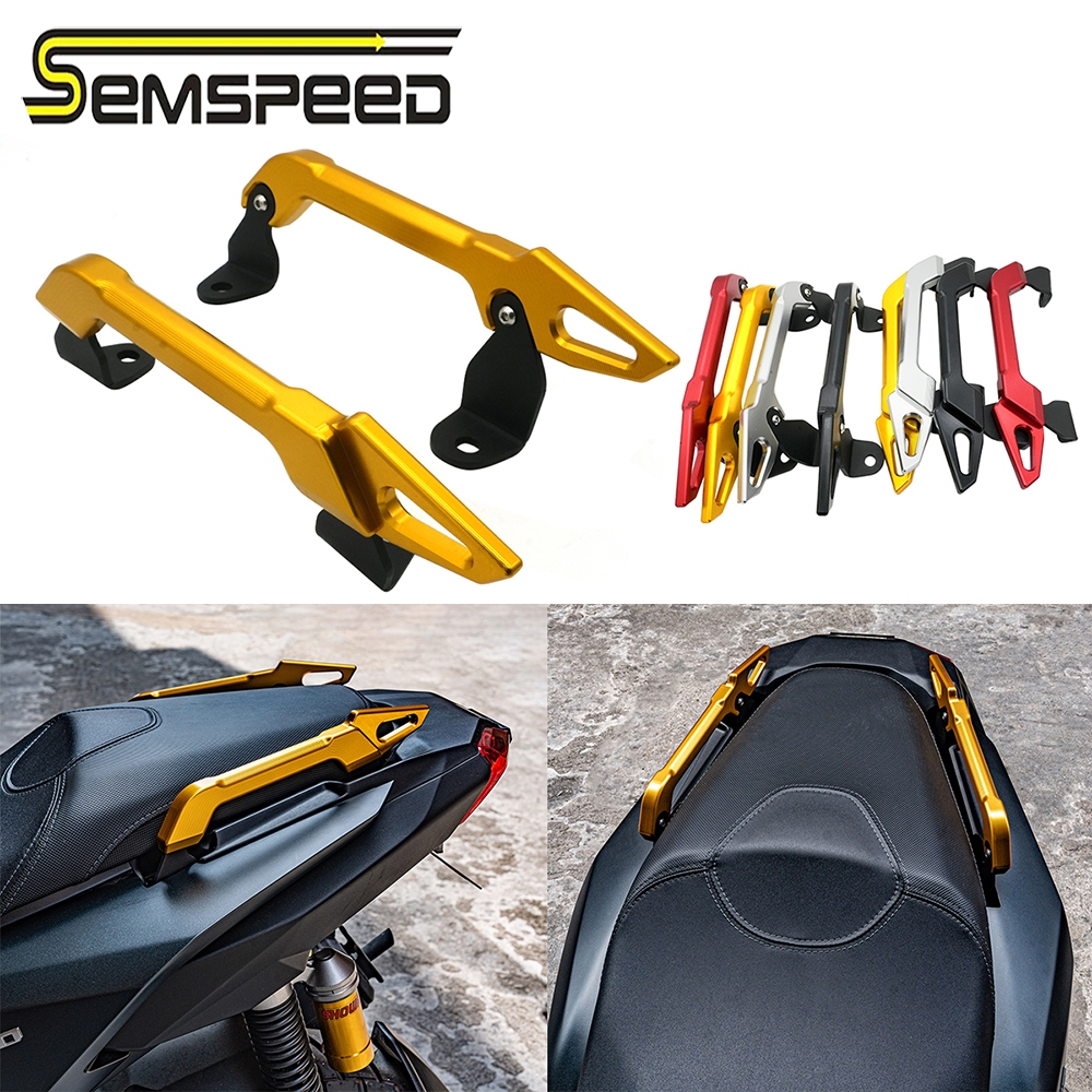 SEMSPEEDFor ADV160 ADV150 ADV 160 150 รถจักรยานยนต์ CNC ผู้โดยสารด้านหลังที่วางแขน Grab Bar ที่นั่ง Mount