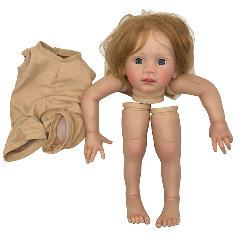 24 นิ้ว Fritzi แล้วทาสี Reborn ตุ๊กตาชุด DIY Handmade Reborn ตุ๊กตาอะไหล่มือ Rooted ผม 3D ภาพวาด Skin Tone Bebe Reborn ชุด