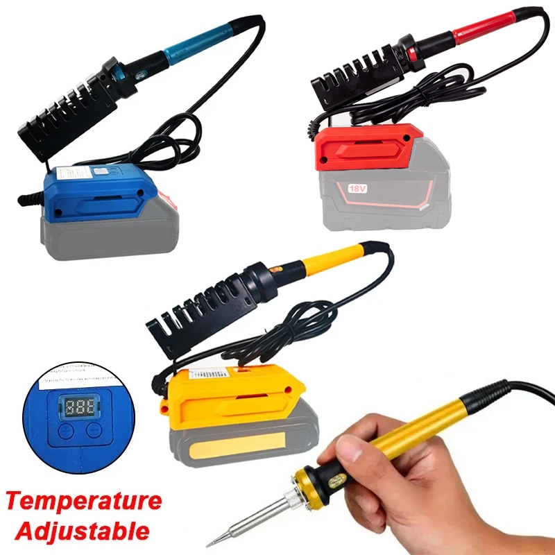 60W Digital Electric Soldering Iron For Milwaukee/Makita/Dewalt 18V 20V Battery 300-510°C Adjustable Electric Soldering Iron Welding Tools