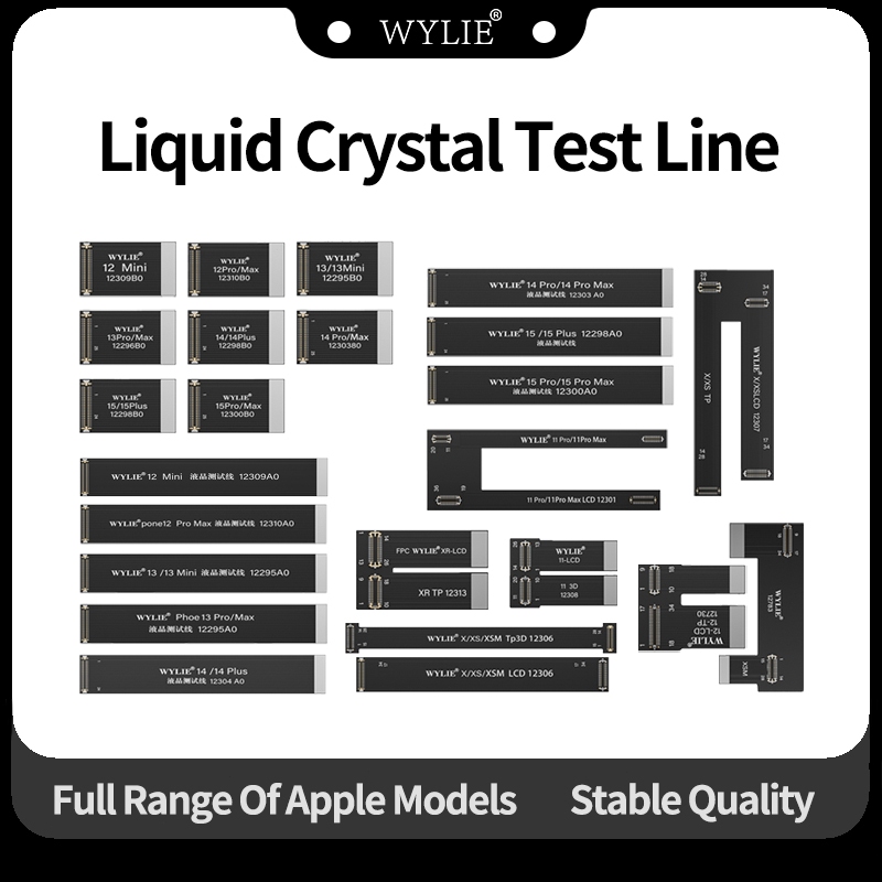 Wylie LCD Test Flex Cable สําหรับ iPhone X 11 12 13 14 15 Pro Max โทรศัพท์มือถือการบํารุงรักษาการตรวจจับหน้าจอสายต่อ