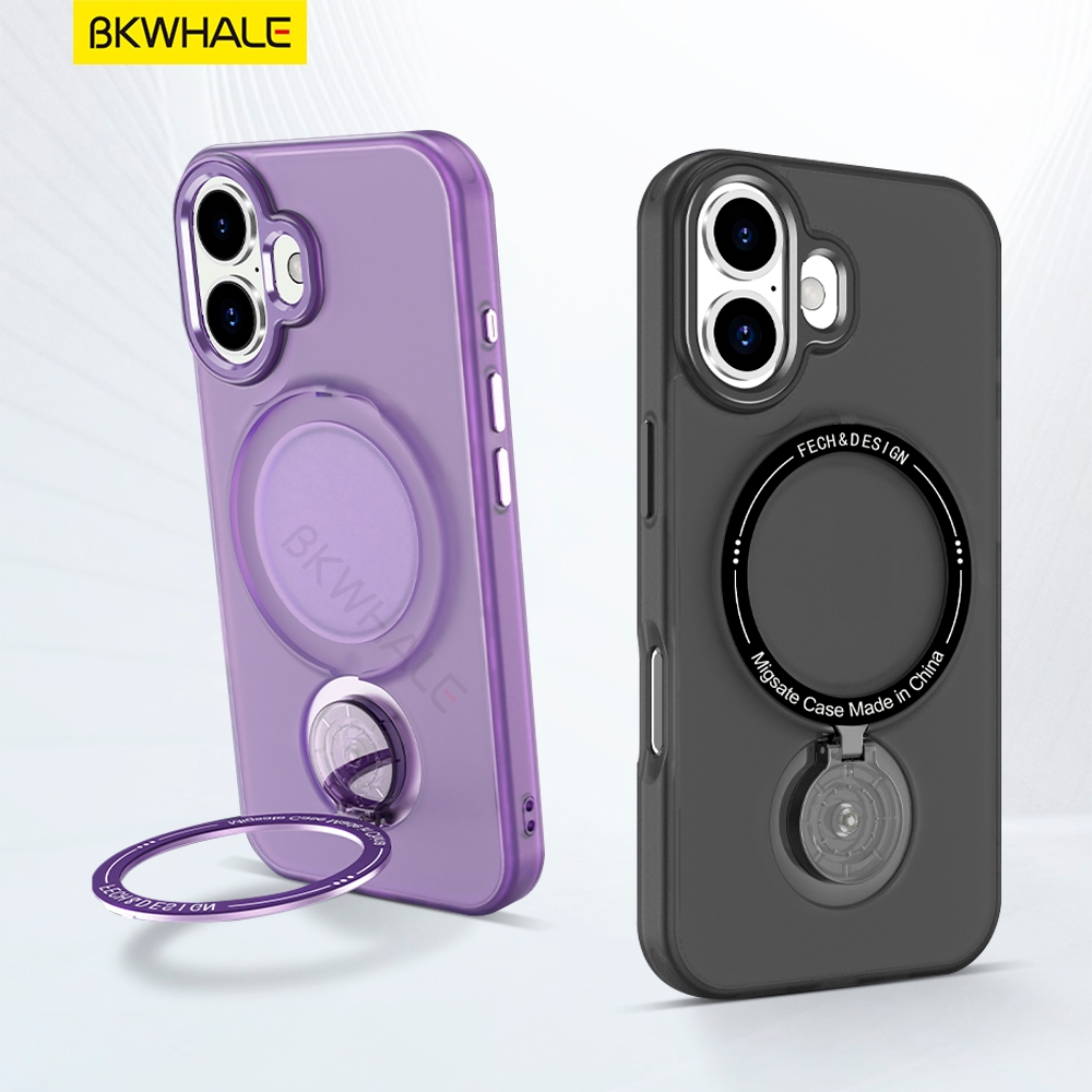 BKWHALE เคสโทรศัพท์แม่เหล็กสําหรับiPhone 17 Pro Max 17 Air 16 Pro Max 16 Plus 16e 15 Pro Max 15 Plus 14 Pro Max 14 Plus 13 Pro Max 12 Pro Max 11 Pro Maxพร้อมขาตั้งปลอก