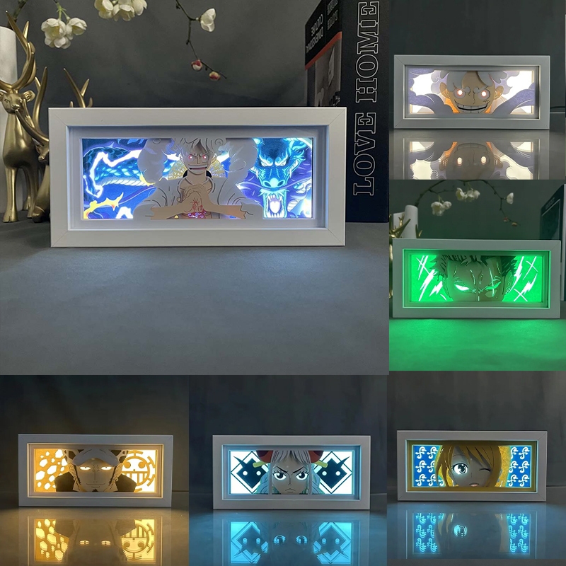กล่องไฟ Led รูปอนิเมะ one piece Yamato Black Clover Asta Eye Face 3d สําหรับตกแต่งห้องนอน